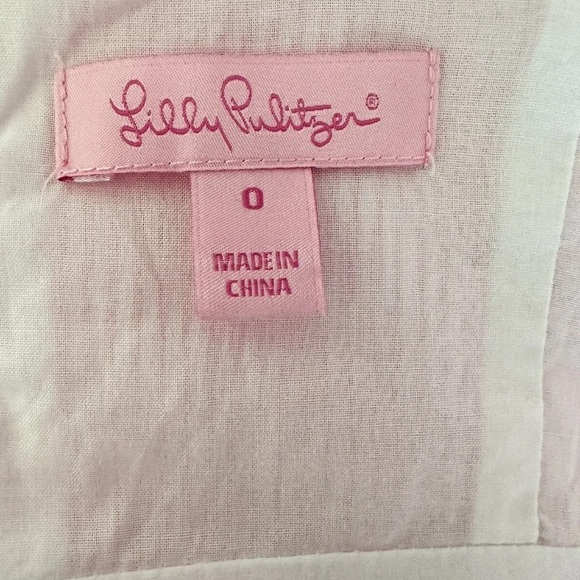 Lilly Pulitzer Phoebe Lucky Seersucker Pink Striped Ruffled Sundress size 0 - Picture 3 of 3